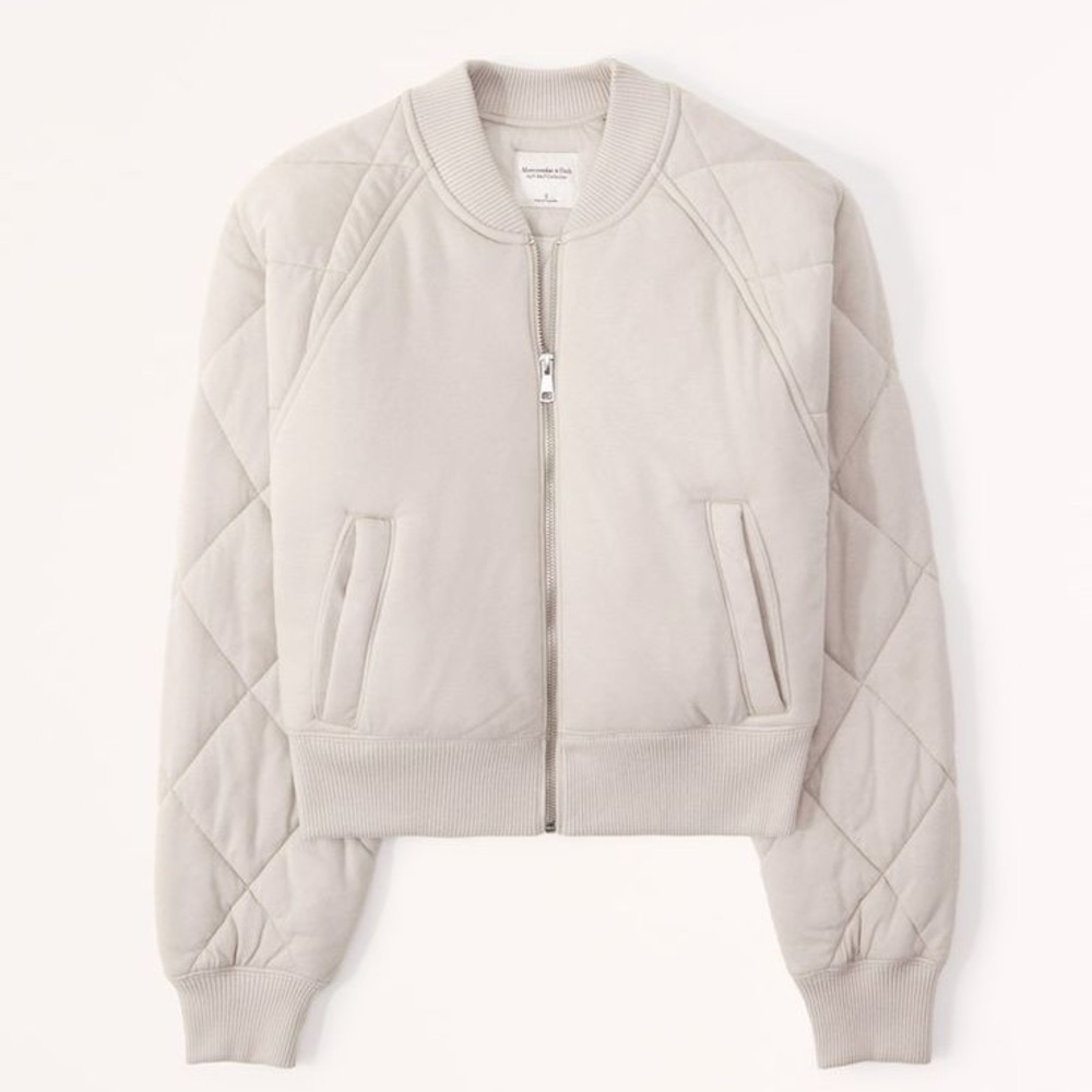 Elegant Cream Bomber Jacket for Women
